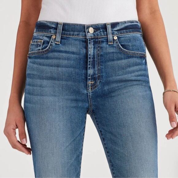 7 For All Mankind High Waisted Slim Kick Jeans - Picture 2 of 10